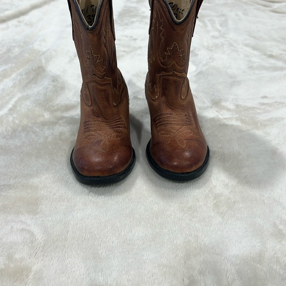 Old West Tan and Cream Leather Boots